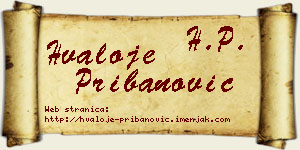 Hvaloje Pribanović vizit kartica